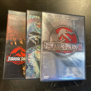 Jurassic Park 1-3 3DVD (VG-VG+/VG+) -seikkailu-